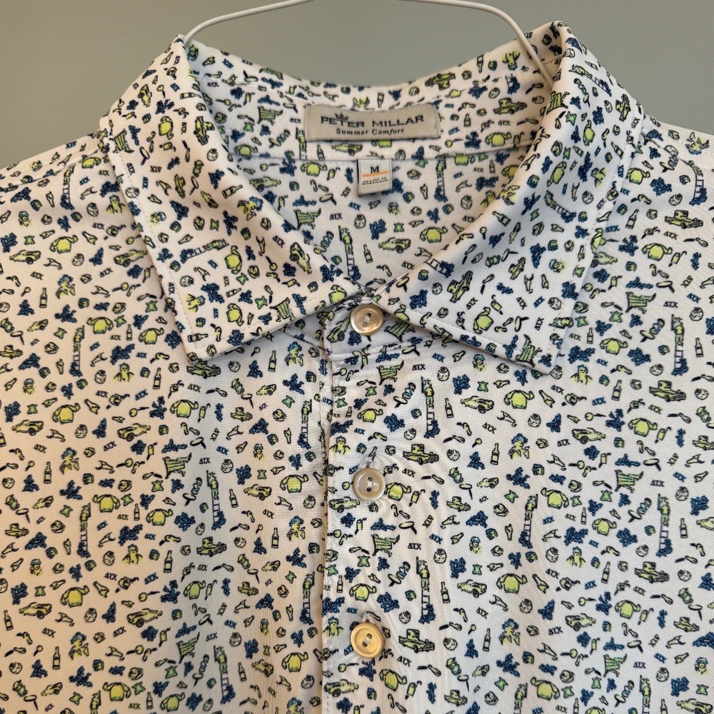Peter Millar Summer Comfort Golf Polo ATX Print size Medium UPF 50+